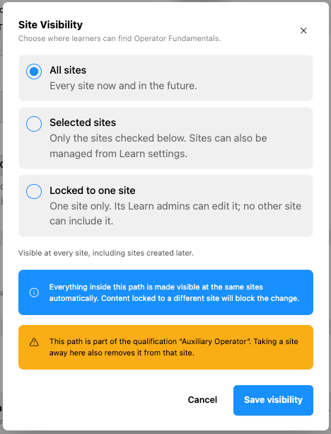 createlpsitevisibility